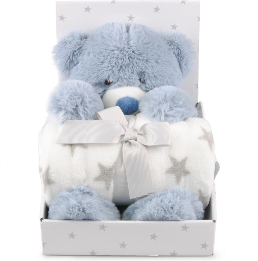 Carlo Baby flísová deka s medvedíkom Teddy blue - 1 kus