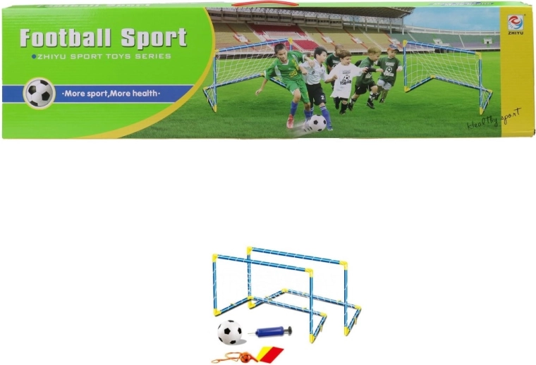 Futbalová sada pre deti s dvomi bránkami, loptou a pumpičkou
