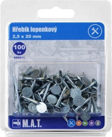 Kartónové klince 20 × 2,5 mm pozinkované (100 ks)