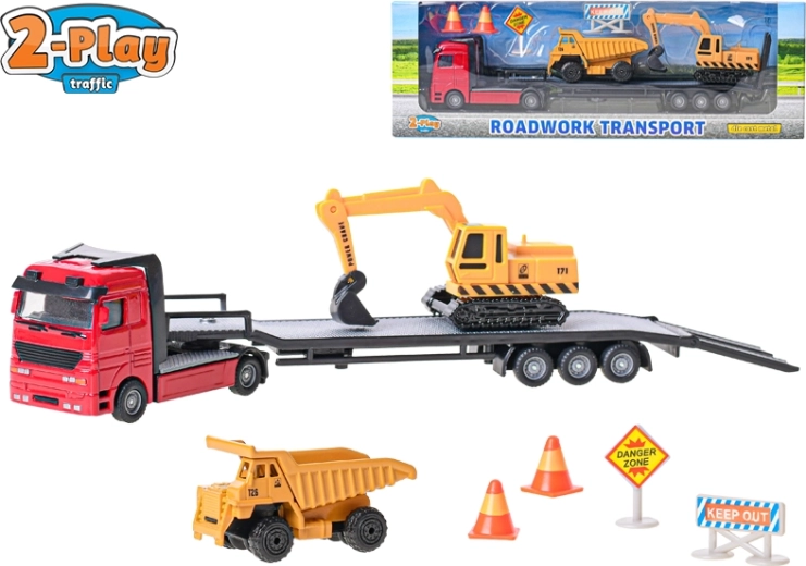 2-Play Traffic stavebný nakladač 25 cm – kov a plast, voľnobeh