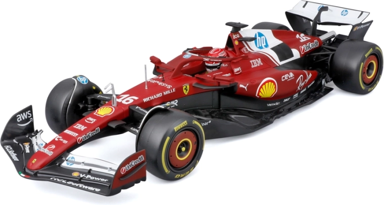 Bburago model Ferrari SF-25 2025 F1 Charles Leclerc 1:18 s helmou