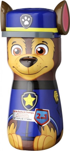 Sprchový gél a šampón 2v1 pre deti PAW PATROL Chase 400 ml – 3D fľaša