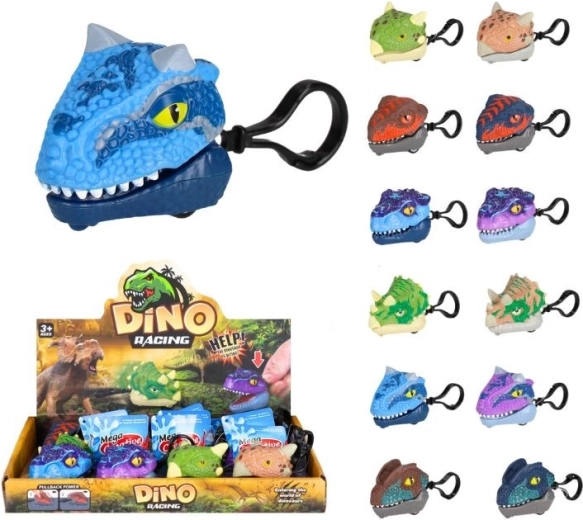 Prívesok dinosaurus s naťahovacím spätným chodom (12 farieb)