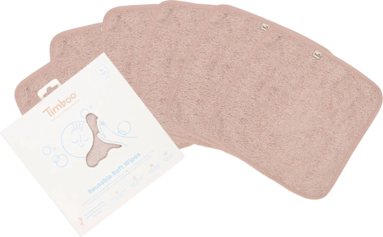 Timboo opakovane použiteľné mäkké obrúsky Misty Rose (6 ks)
