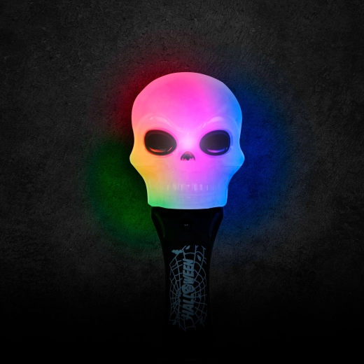 Halloweenová LED lampa v tvare lebky na batérie