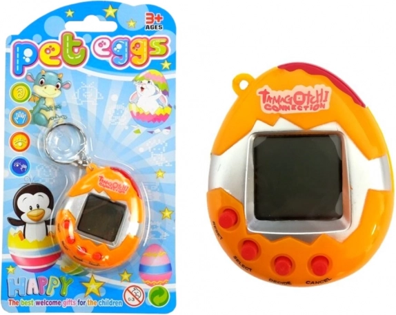 tamagotchi v vajíčku – elektronické zvieratko, oranžové