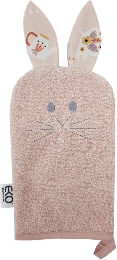 EKO bavlnená žinka s uškami Bunny rose pink 20 × 15 cm