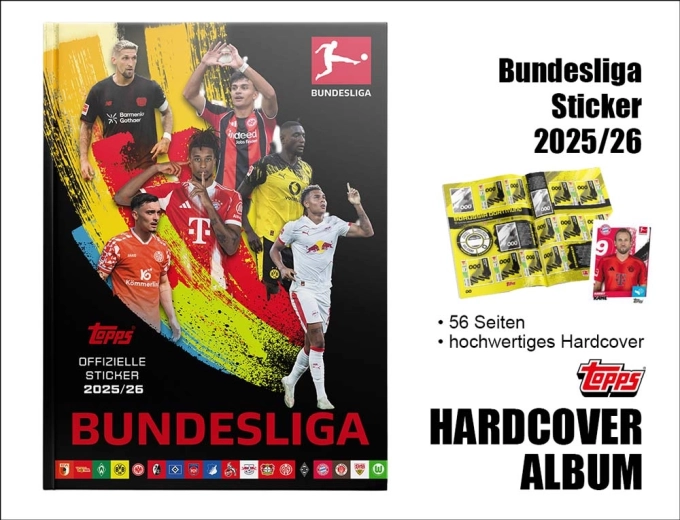Topps Bundesliga Sticker 2025/2026 zberateľský album v pevnej väzbe - 1 kus