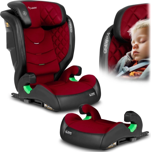 Autosedačka Nukido Louis 100–150 cm, ISOFIX, čierno‑červená