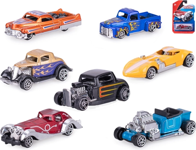 Kovové pretekárske autíčko 8 cm s voľnobehom