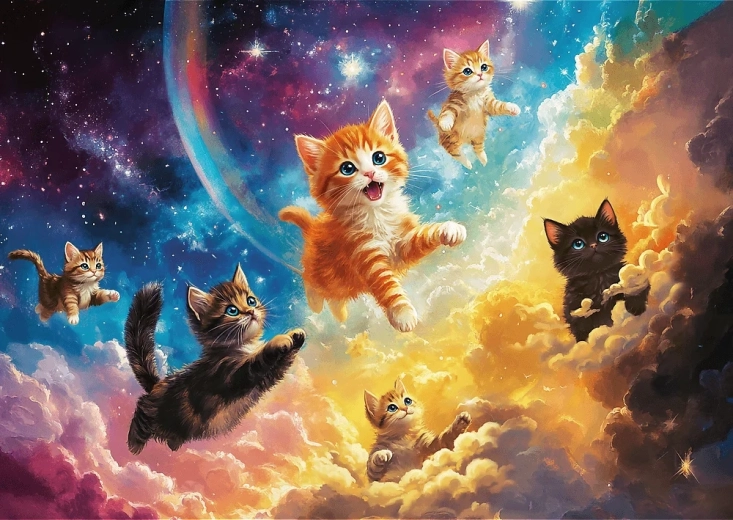 Puzzle vesmírne mačky 500 dielikov TREFL