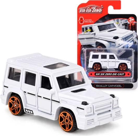 Kovový terénny model auta v mierke 1:64 s otváracími dverami
