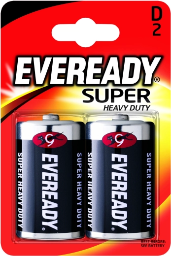 Batérie D R20 1,5 V zinkochloridové, 2 ks – ENERGIZER Eveready Super Heavy Duty