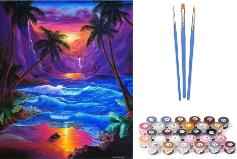 Norimpex Maľovanie podľa čísel Exotický západ slnka 40 × 50 cm