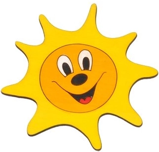 Drevená nábytková úchytka Slniečko