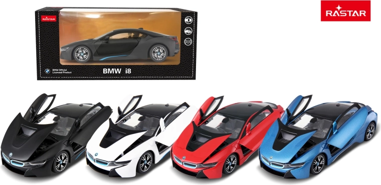 Kovový model auta Rastar BMW i8 1:24 modrý