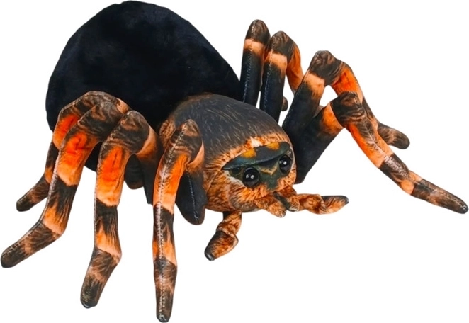 Plyšový pavúk čierno-oranžový 25 cm