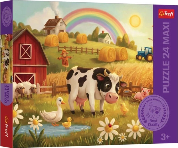 Trefl puzzle krava na farme maxi 24 dielikov