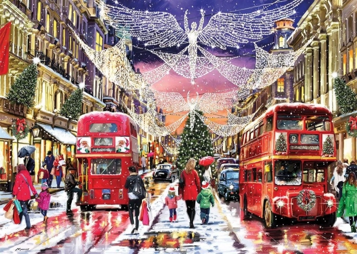 Puzzle Vianočná Regent Street 1000 dielikov GIBSONS