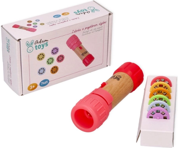 Adam Toys ružová detská baterka s projektorom