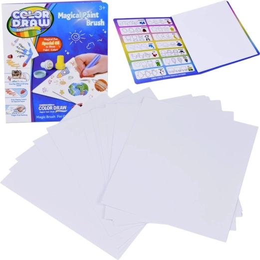 Papier na kúzelné maľovanie COLOR DRAW – náhradná sada 18 listov s LED štetcom
