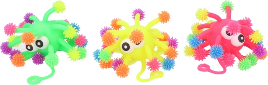 Farebná skákacia guľa s očami 11 cm