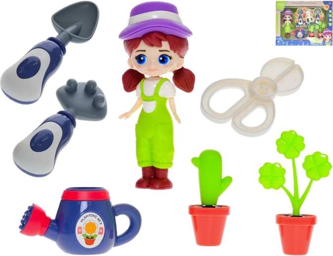 Bábika záhradníčka 15 cm s doplnkami