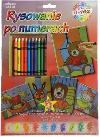Klasická omaľovánka – kreslenie podľa čísiel s voskovkami - 1 kus