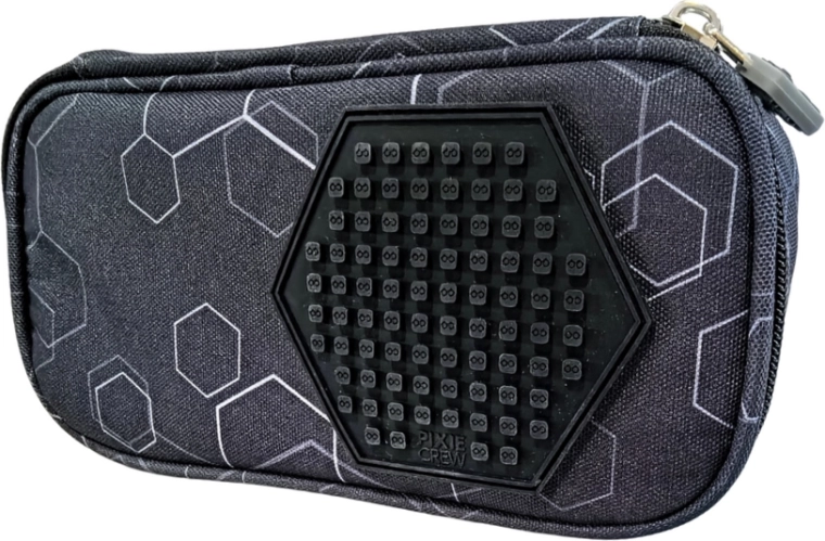 Pixie Crew študentský peračník čierny Hexa s pixelmi