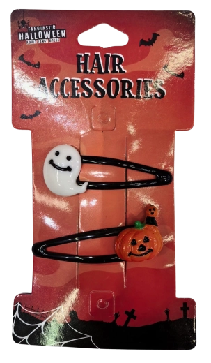 Halloweenske sponky do vlasov duch a tekvica - 2 ks