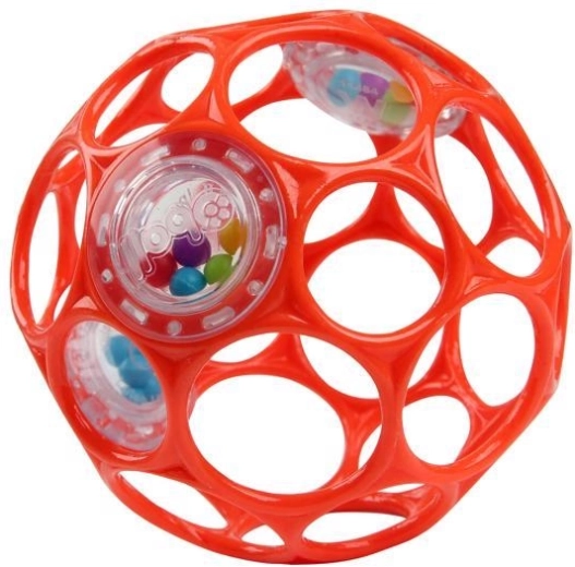 Oball hrkajúca loptička Rattle 10 cm oranžová