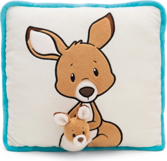 NICI plyšový vankúš kengurica Kelly s mláďaťom 30 × 30 cm GREEN