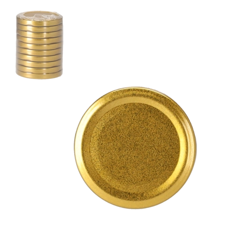 Sada zlatých viečok 66 mm na zaváracie poháre, 10 ks