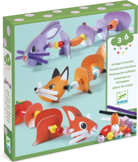 Kreatívna sada na navliekanie zvieratiek DJECO