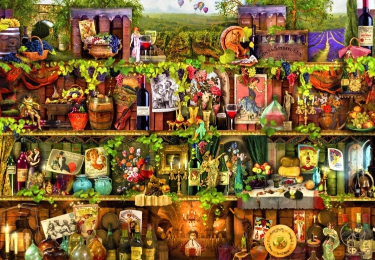 Puzzle Polica s vínom 1000 dielikov BLUEBIRD