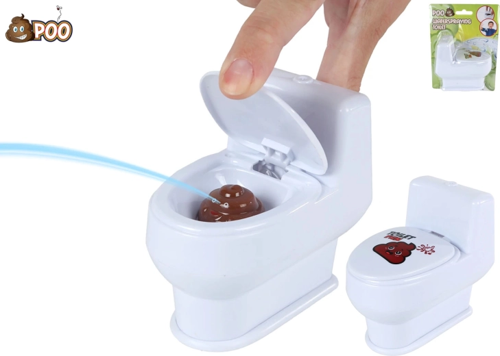 žartovná toaleta striekajúca vodu 10 cm s hovienkom