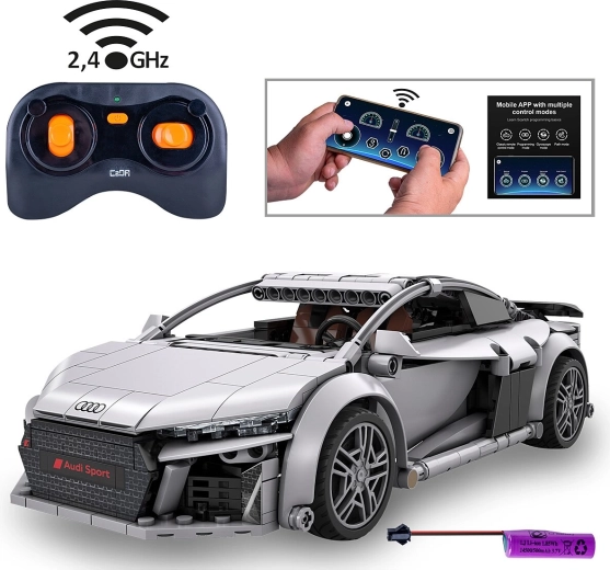 CaDA Audi R8 Coupé 1:14 na diaľkové ovládanie, sivé
