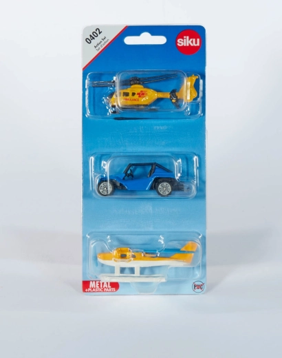 SIKU akčný set bugina, helikoptéra a hydroplán