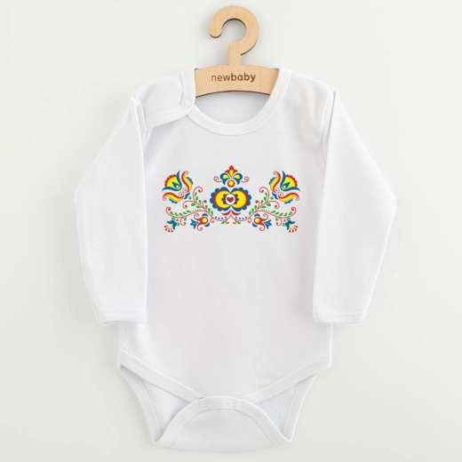Detské body s dlhým rukávom New Baby ľudový vzor 68