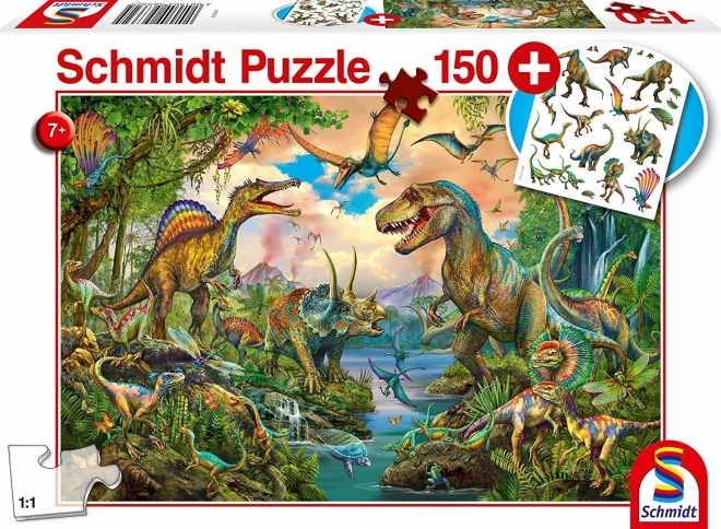 Puzzle dinosaury 150 dielikov + tetovačky SCHMIDT