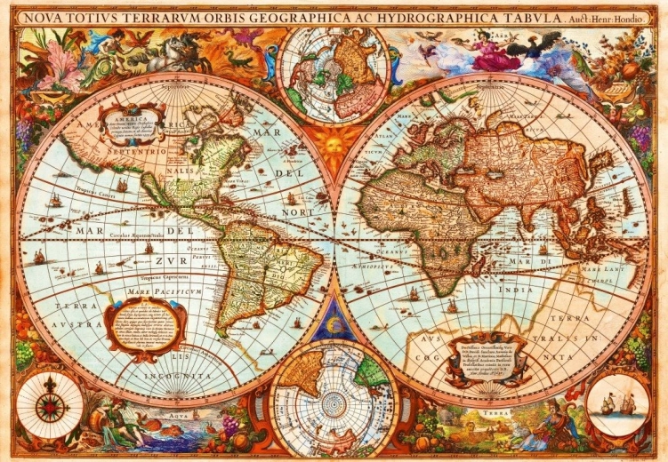 Puzzle Historická mapa 1000 dielikov BLUEBIRD