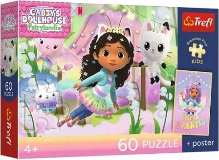 Trefl Premium Plus Kids detské puzzle Gábi a mačacie dobrodružstvá 60 dielikov