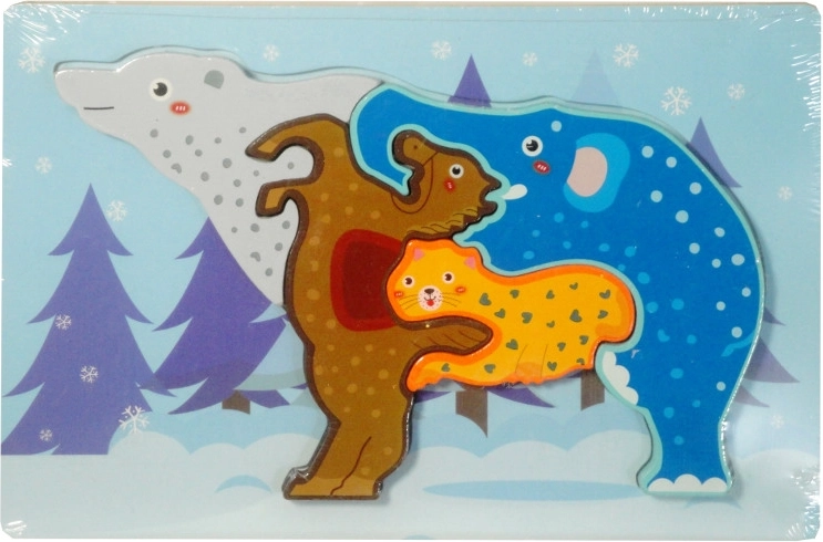Drevené puzzle so zvieratkami – tvar slona