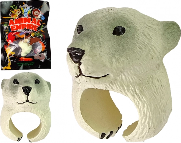 Nastaviteľný detský prsteň s hlavou ľadového medveďa