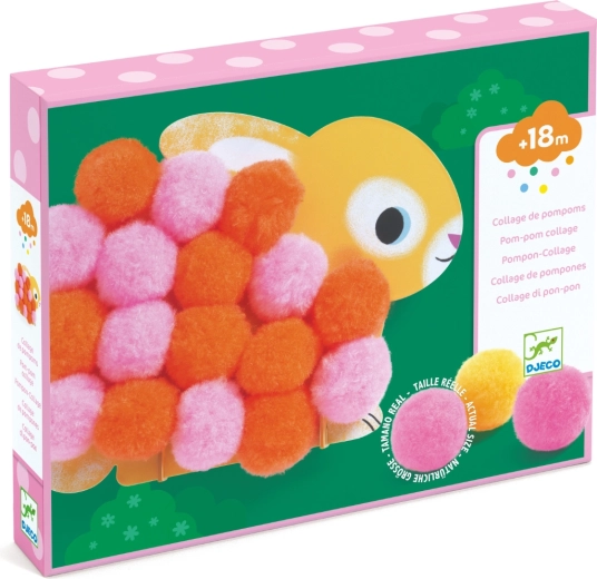 Djeco koláže s bambuľkami – zvieratká pre najmenších