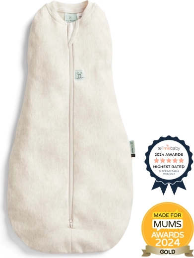 Ergopouch zavinovačka a spací vak 2 v 1 Cocoon Oatmeal Marle, 6–12 mesiacov, 8–10 kg, 0,2 TOG