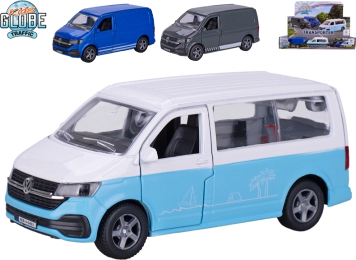 Kids Globe Traffic VW Transporter kovový model 13,5 cm so spätným chodom