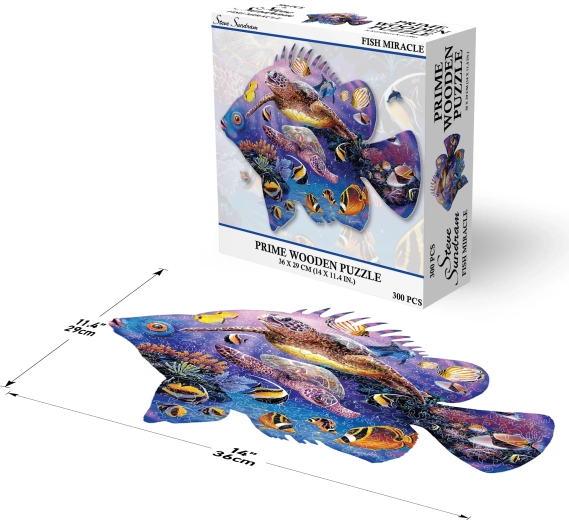 Prime 3D drevené puzzle Rybí zázrak 300 dielikov