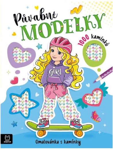 Pôvabné modelky – omaľovánka so samolepiacimi kamienkami