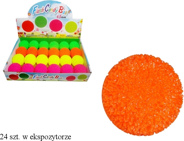 Svetielkujúca gumová loptička s nerovným povrchom